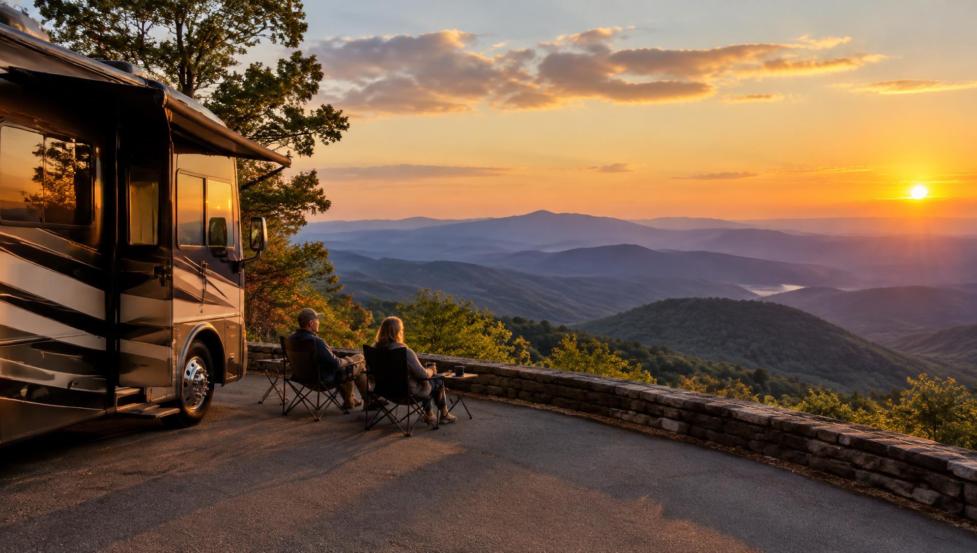 Motorhome at a Blue Ridge overlook